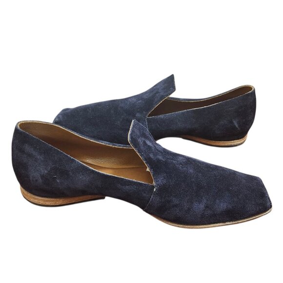 Cliff Dweller Suede Flats Navy Blue Minimalist Handmade Shoes Women’s Size 39 EU - Picture 6 of 12